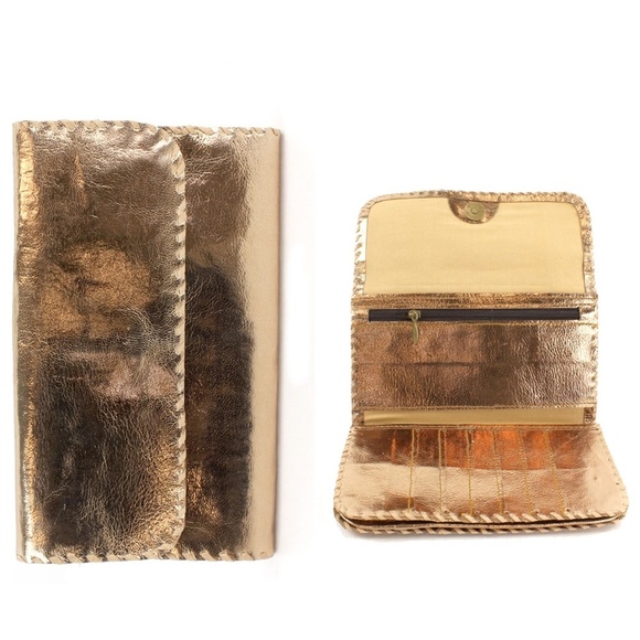 NEW Metallic Leather Cowhide Continental Wallet - Picture 3 of 7